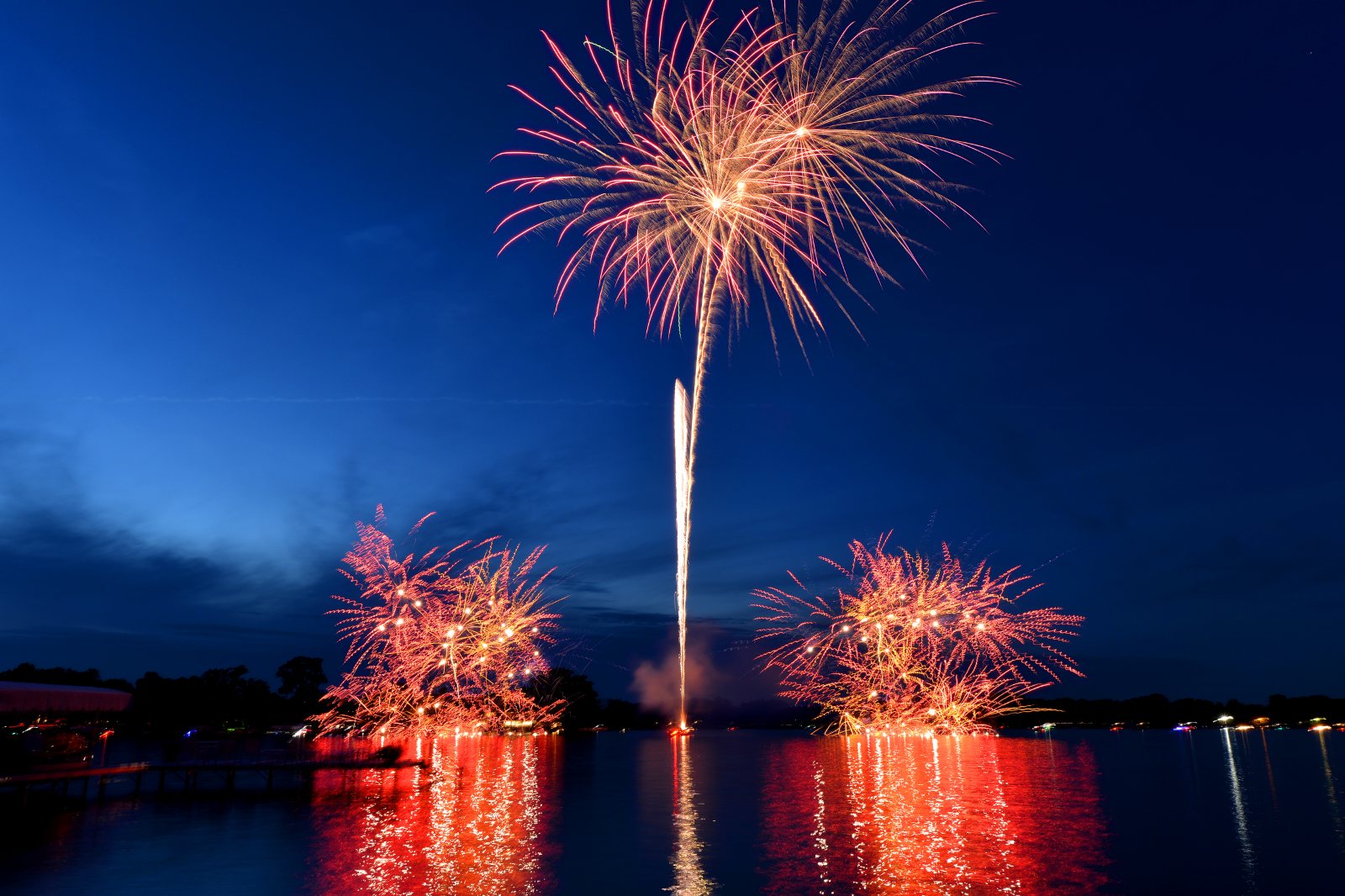 Fireworks over Pine Lake