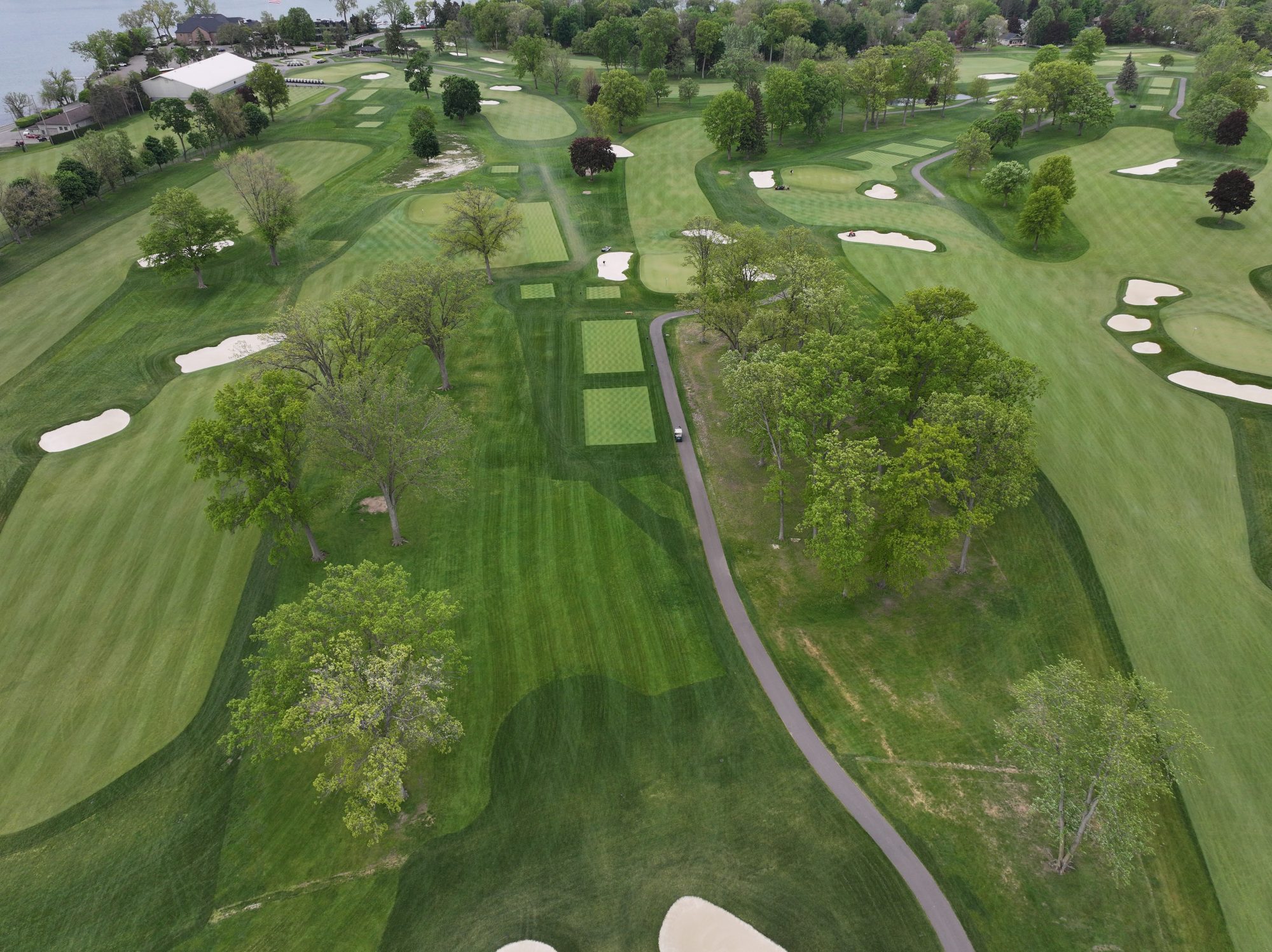 The Pine Lake course from above