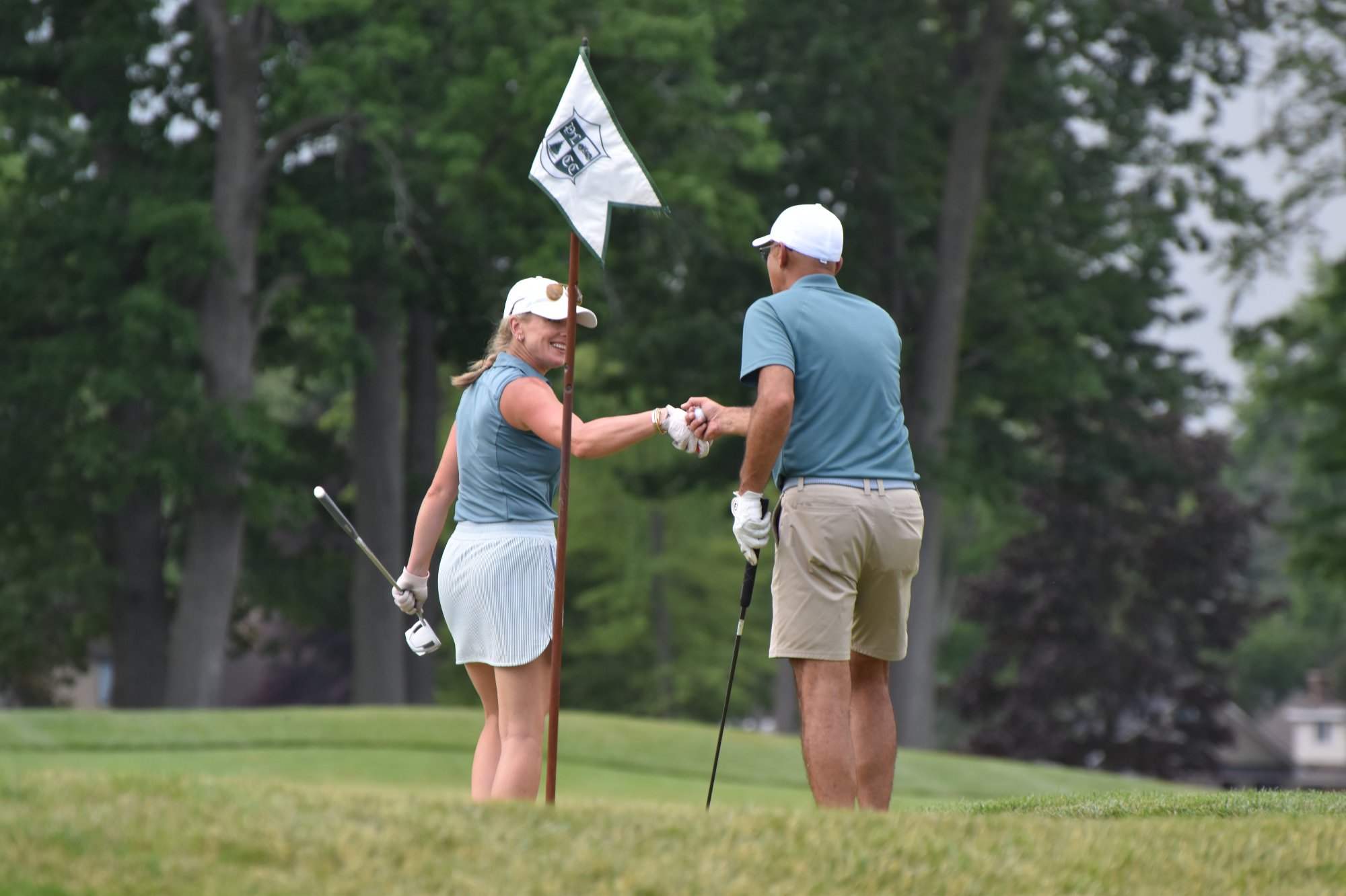 Members on the course at Pine Lake